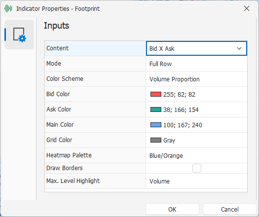 Footprint Settings Footprint Settings