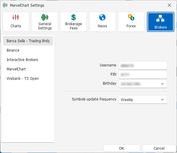 Banca Sella - Trading Bridge Settings Banca Sella - Trading Bridge Settings