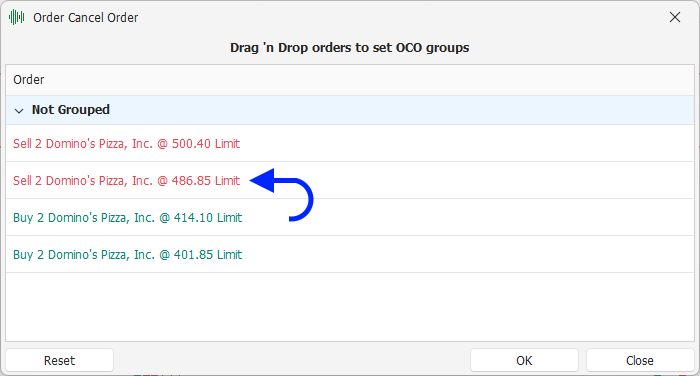 Create an OCO group Create an OCO group