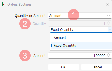 Auto-Trade Quantity/Amount Auto-Trade Quantity/Amount