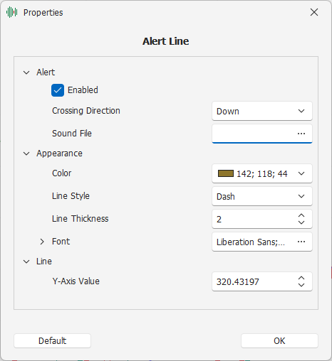 Alert Line Settings Alert Line Settings
