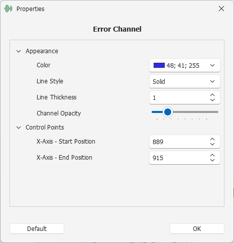 Error Channel Settings Error Channel Settings