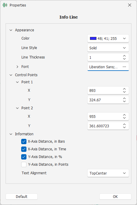 Info Line Settings Info Line Settings