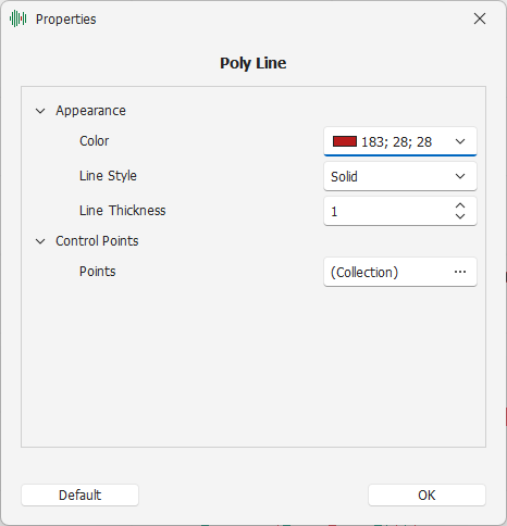 Poly Line Settings Poly Line Settings