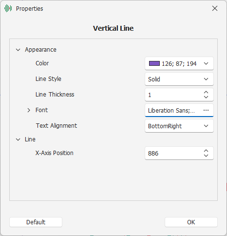Vertical Line Settings Vertical Line Settings