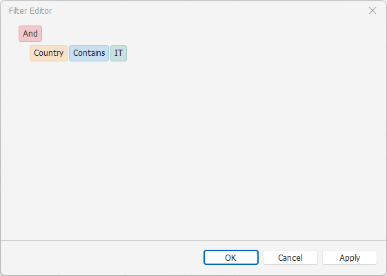 Filter Editor Filter Editor