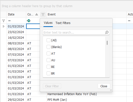 Header Filter Header Filter