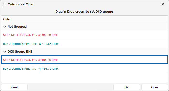 Order Cancel Order Order Cancel Order