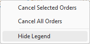 Orders Manager Context Menu Orders Manager Context Menu